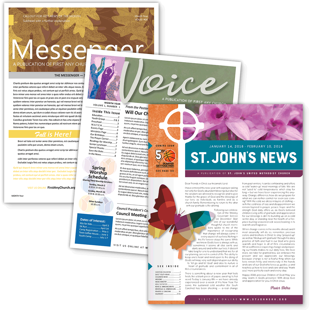 Church newsletter art, content and media resources